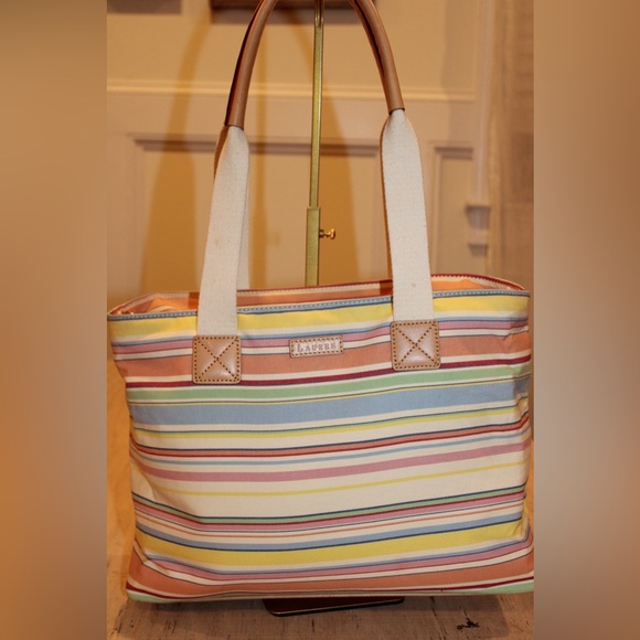 Ralph Lauren Handbags - Ralph Lauren Multicolor Striped Tote Bag